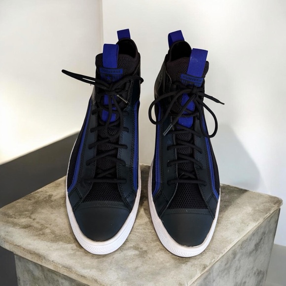 Black and Blue High-Top Sneakers - Picture 6 of 11
